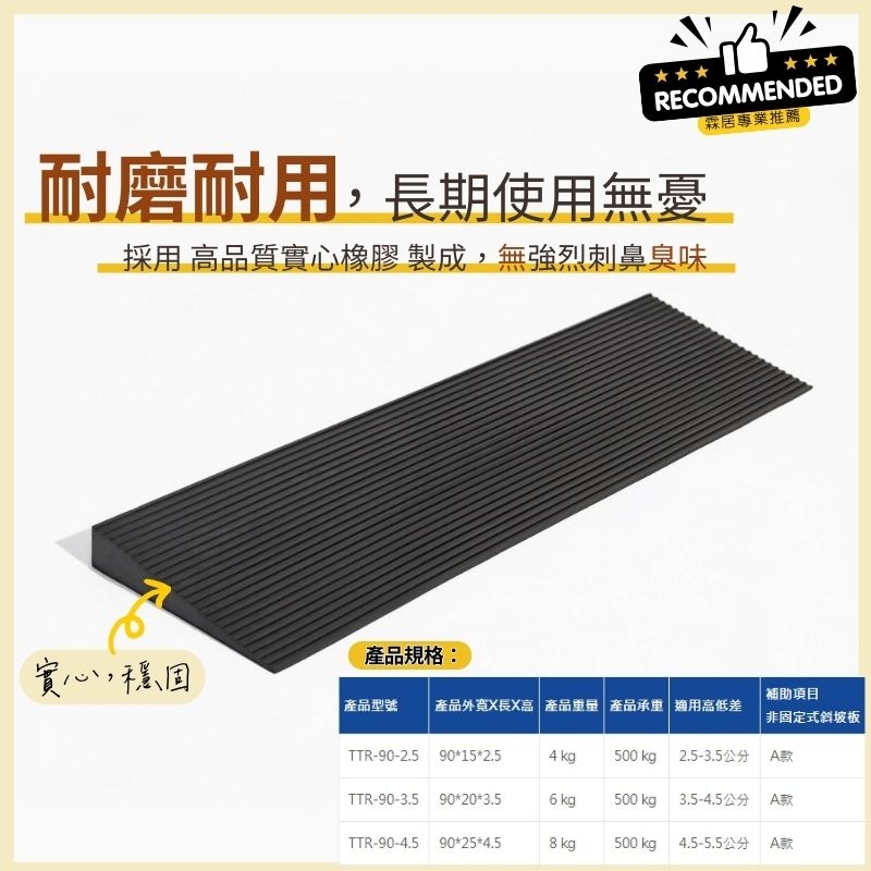 霖居專業推薦】高品質橡膠斜坡板（隨時架設，讓行動更便利）