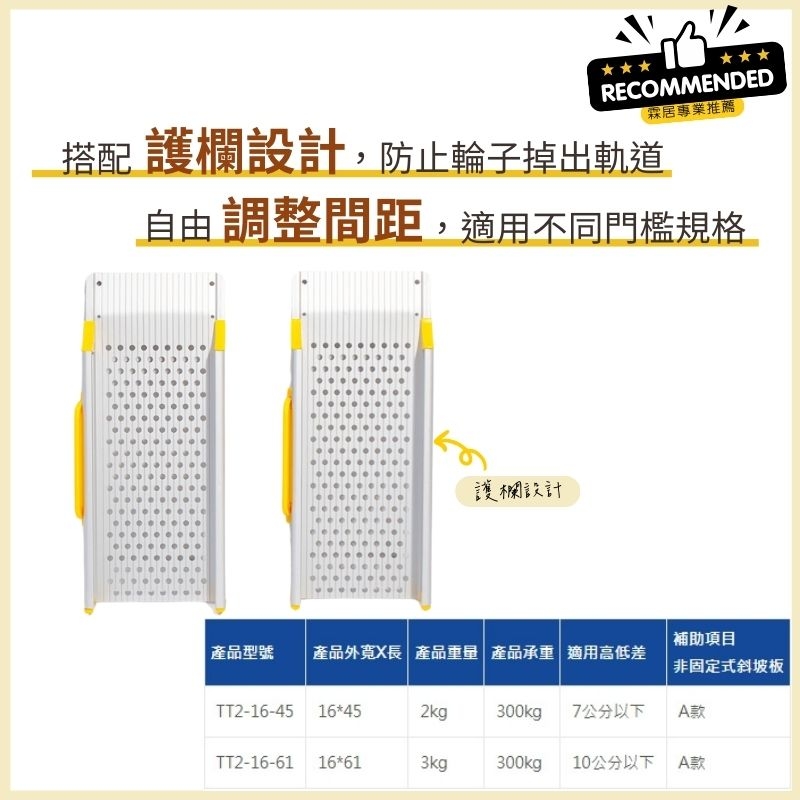 霖居專業推薦】軌道式斜坡板（適用不同門檻規格）