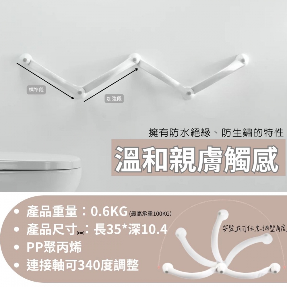 PP百變無限延伸型扶手-35×35×（35×35）公分-安全認證